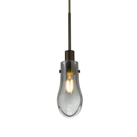 Besa Lighting Wish Cord Pendant, Smoke/Clear, Bronze Finish, 1x40W Incandescent 1JT-WISHSM-BR